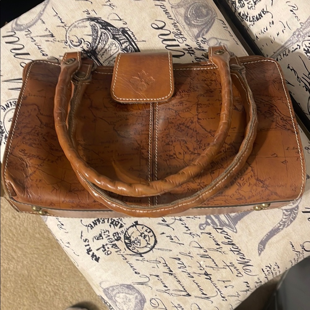 Patricia Nash Brown Leather Satchel with Vintage Appeal